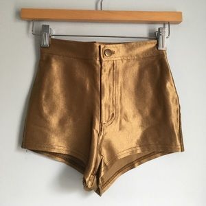 American apparel gold disco shorts
