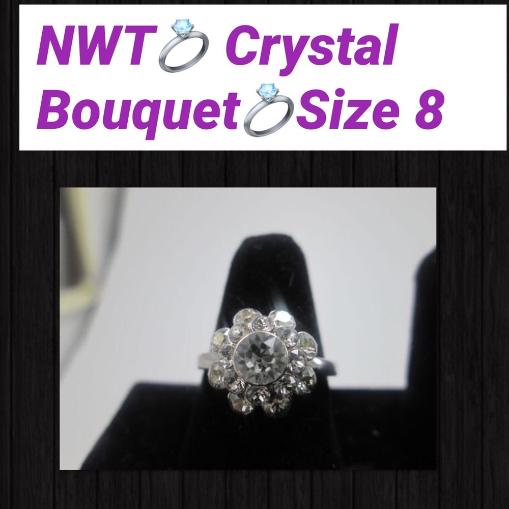 NEW WITH TAGS CRYSTAL RING LIA SOPHIA SIZE 8