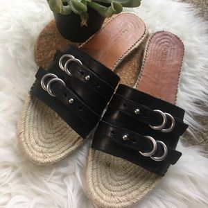 Rag & Bone Leather Espadrille Sliders SZ 8.5 EUC!