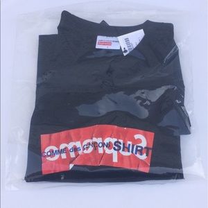NWT Supreme x CDG Black Box Logo Size Large
