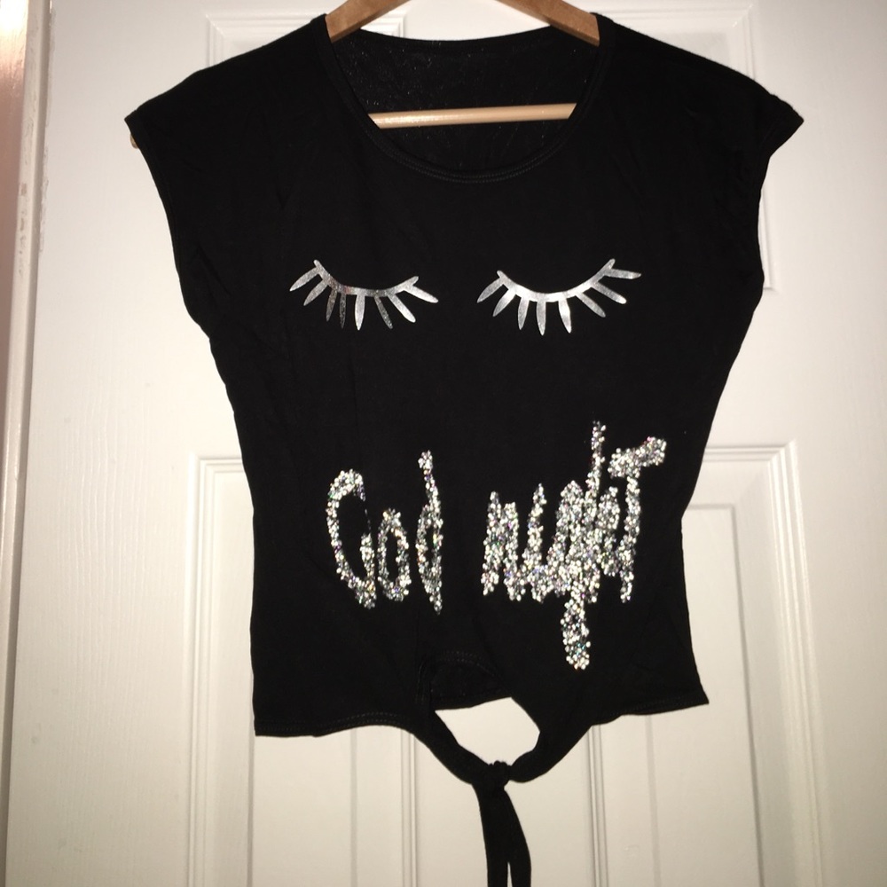 Cute Night Time Crop Top Black