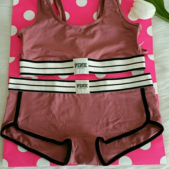 PINK Vs Strappy Bralette size L & Boyshort L.  NWT - Picture 3 of 5