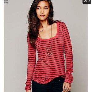 FREE PEOPLE "HARD CANDY" HENLEY XS