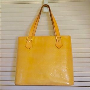 Louis Vuitton Vernis Houston yellow tote bag