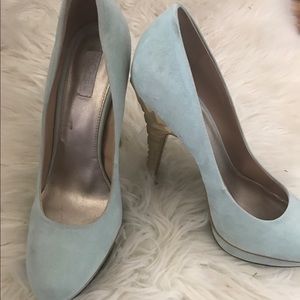 Baby blue platform heels