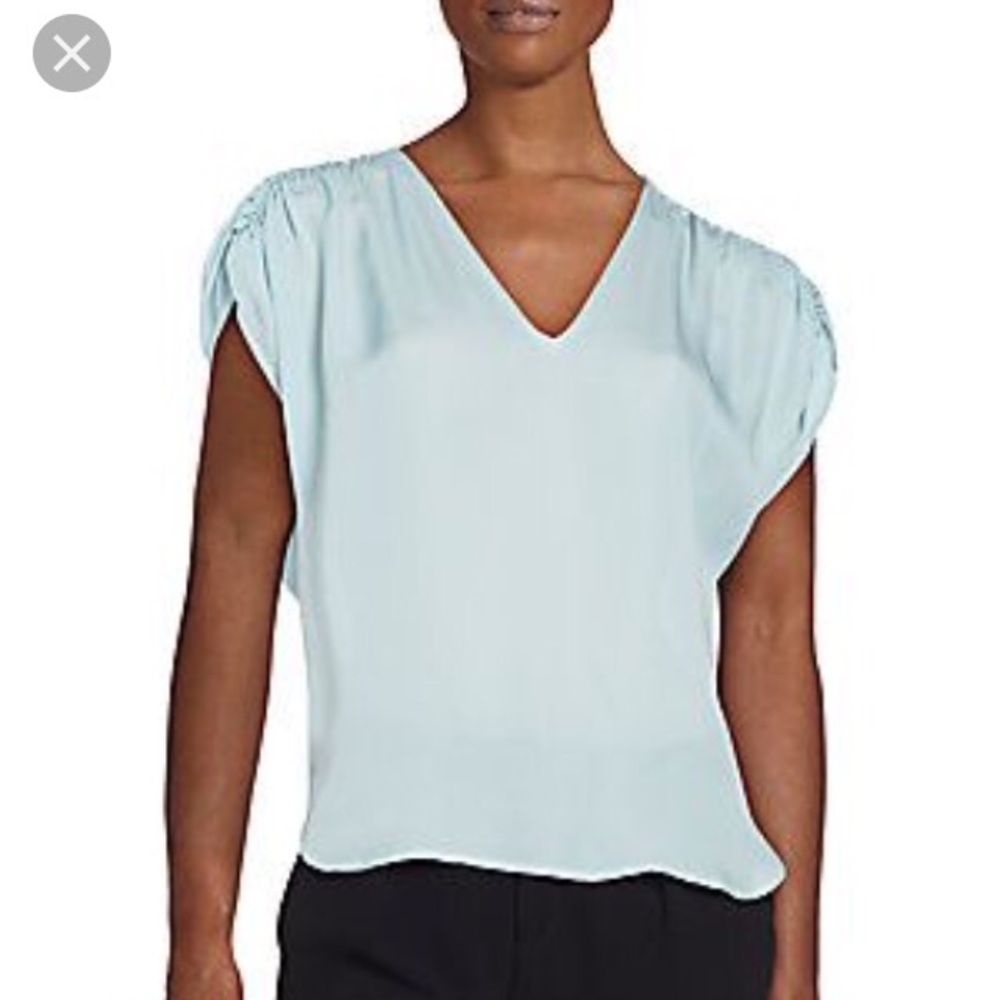 Ruched sleeveless silk top