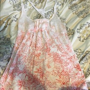 American eagle orange and off white tank