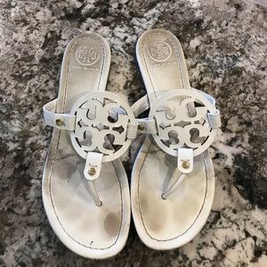 Size 9 1/2 white Tory Burch Miller sandals