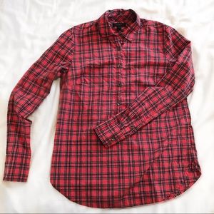J Crew Tartan Plaid Popover Shirt
