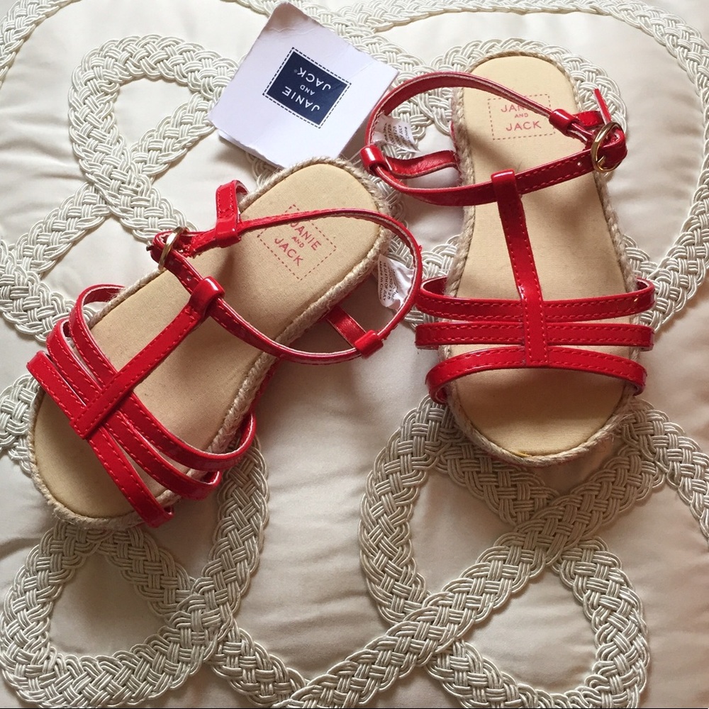 NWT Red Janie and Jack Espadrilles Sandals