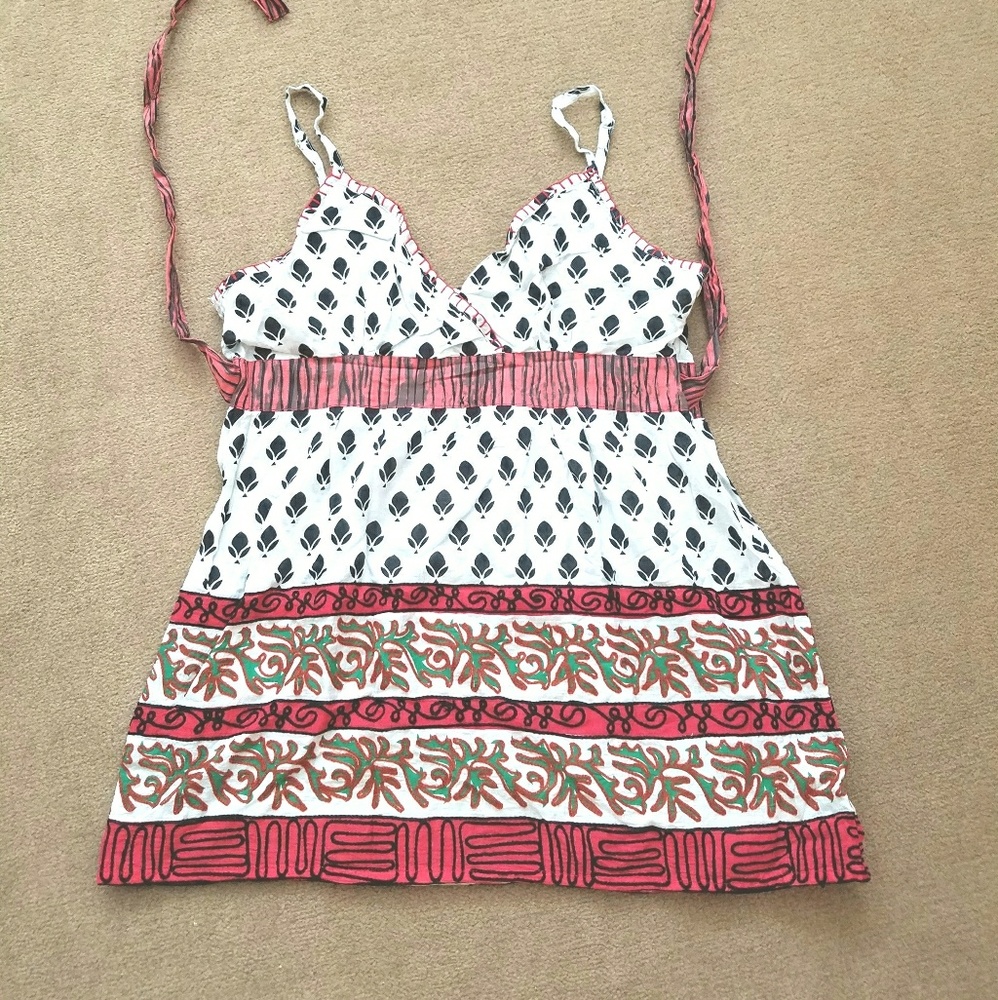 Boho Print Tank Top Spaghetti Strap Size M