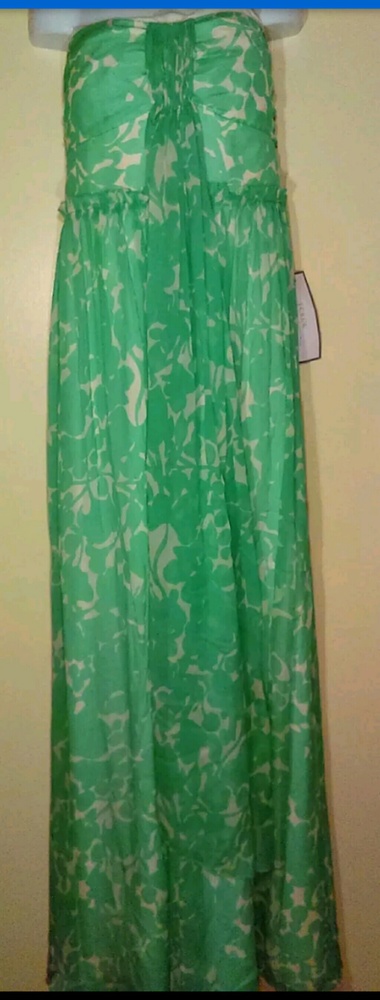 J Crew White Turquoise Strapless Prom Dress