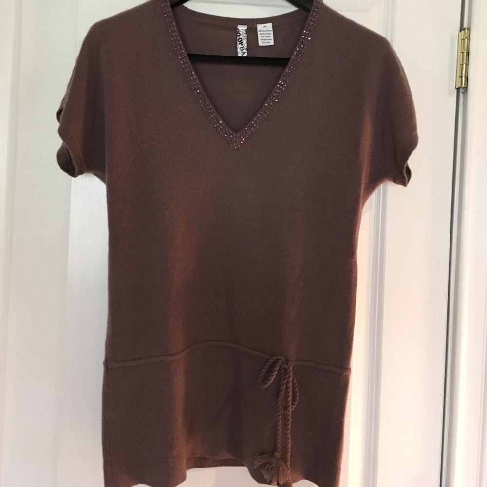 Barney's New York cashmere short sleeve sweater