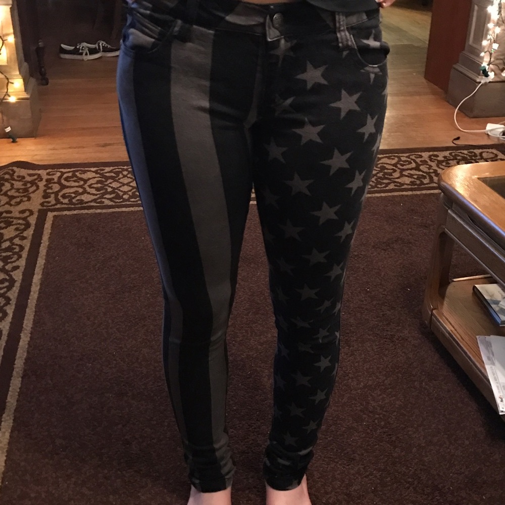 Royal Bones American Flag Jeans from Hot Topic