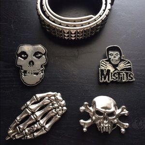 Studded belt and buckles