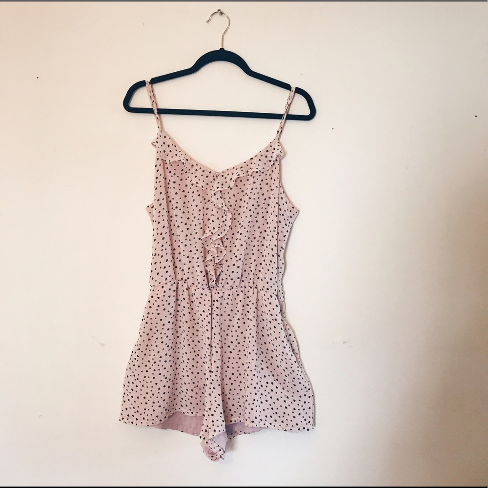 H&M divided heart print romper