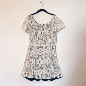 ASOS black and white crocheted dress