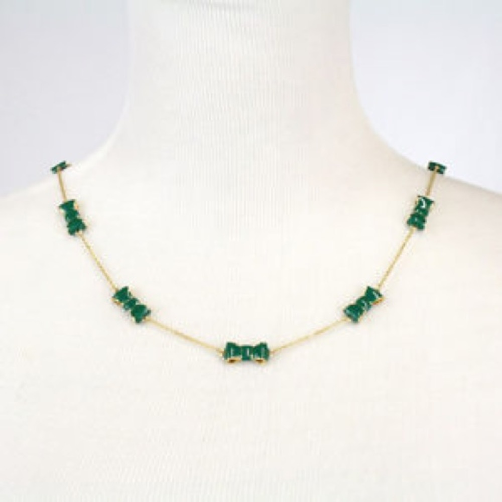 Kate Spade green bow necklace