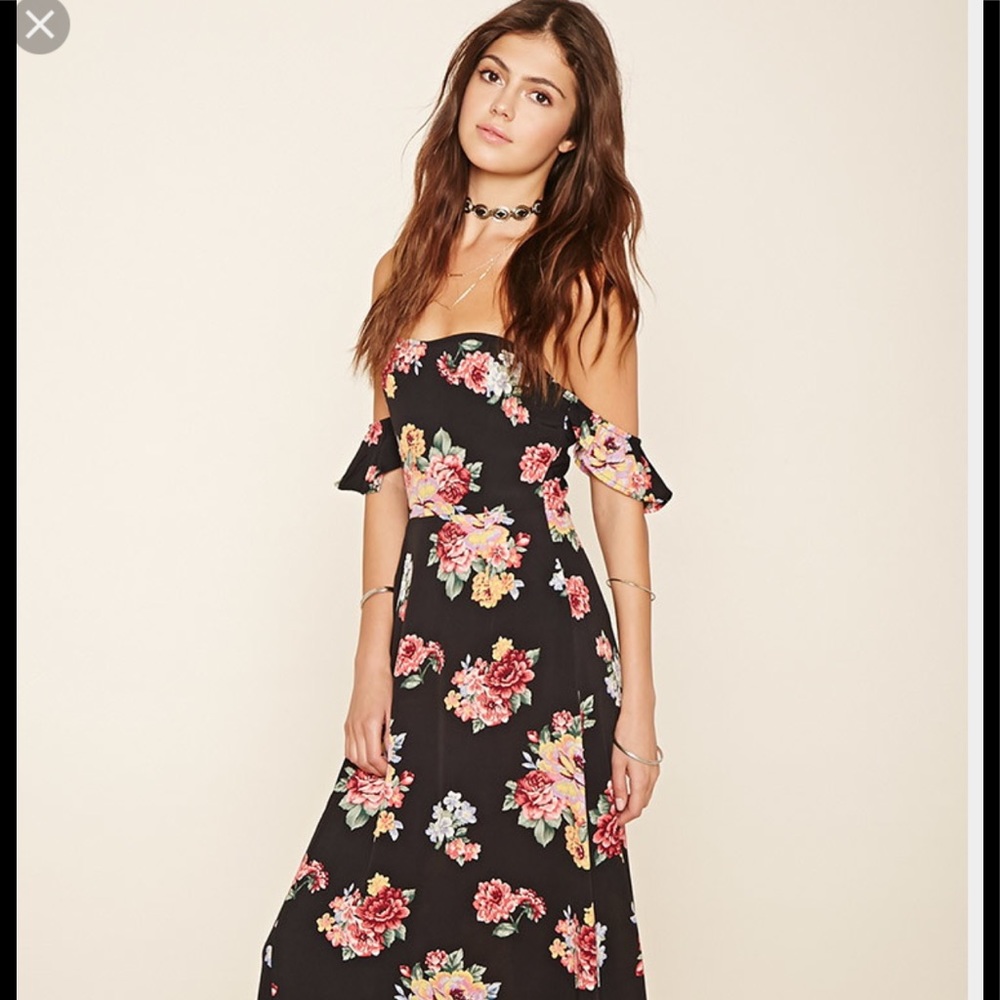 Floral off the shoulder dress- forever 21!!