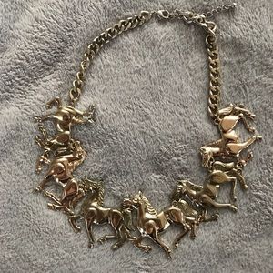 TOPSHOP HORSES GOLD NECKLACE