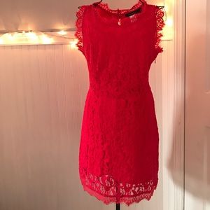 Red lace dress NWOT!!