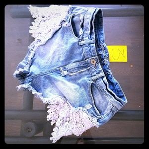 Jean and Lace Shorts