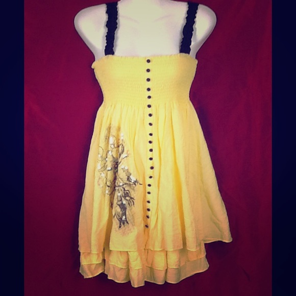 Double Zero Dresses & Skirts - Womens Yellow Sun Dress Double Zero Size M