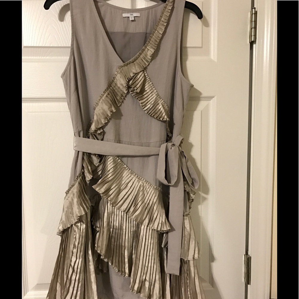 Gap Taupe Ruffled Dress