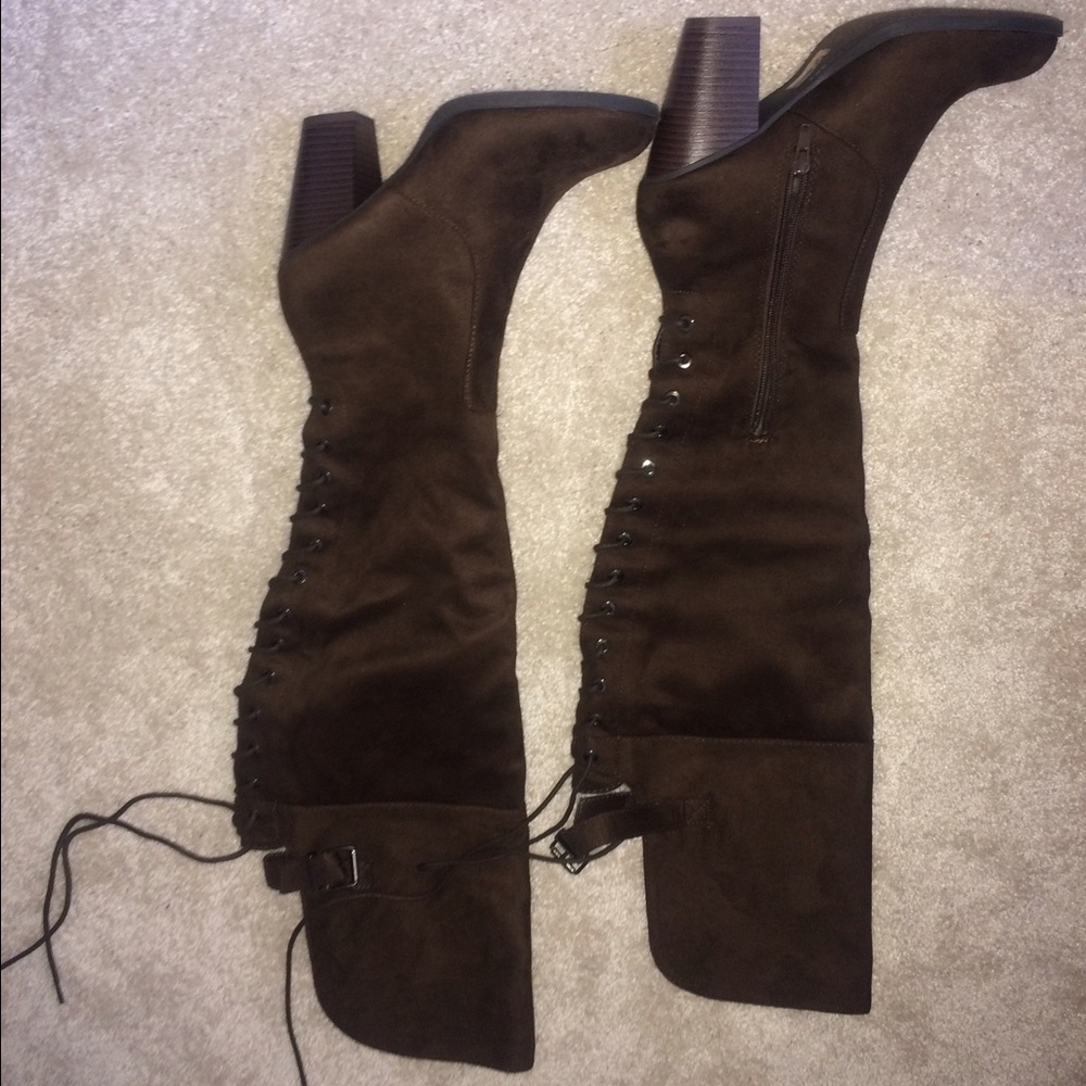Brand new over the knee brown boots