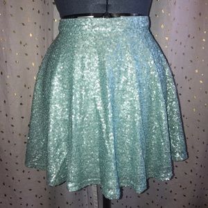 Teal Sequined Mermaid Skirt