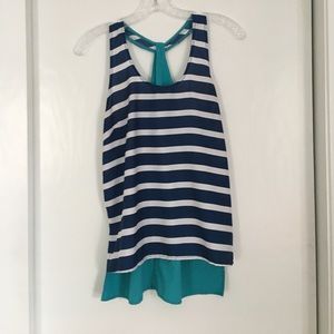 Two tone striped tank top