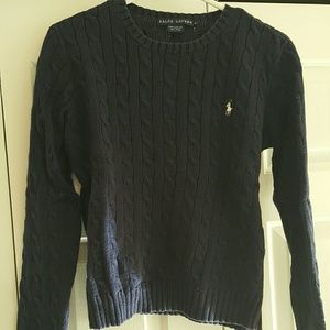 Navy cable knit sweater