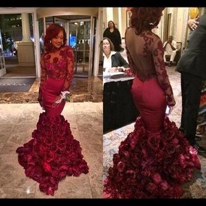 ROSE PETALS PROM DRESS
