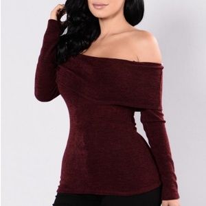 Fashion Nova OFF THE SHOULDER Ribbed shirt