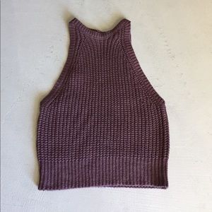 Knit high neck crop top
