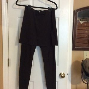 Brown skirted leggings