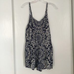 Navy print romper