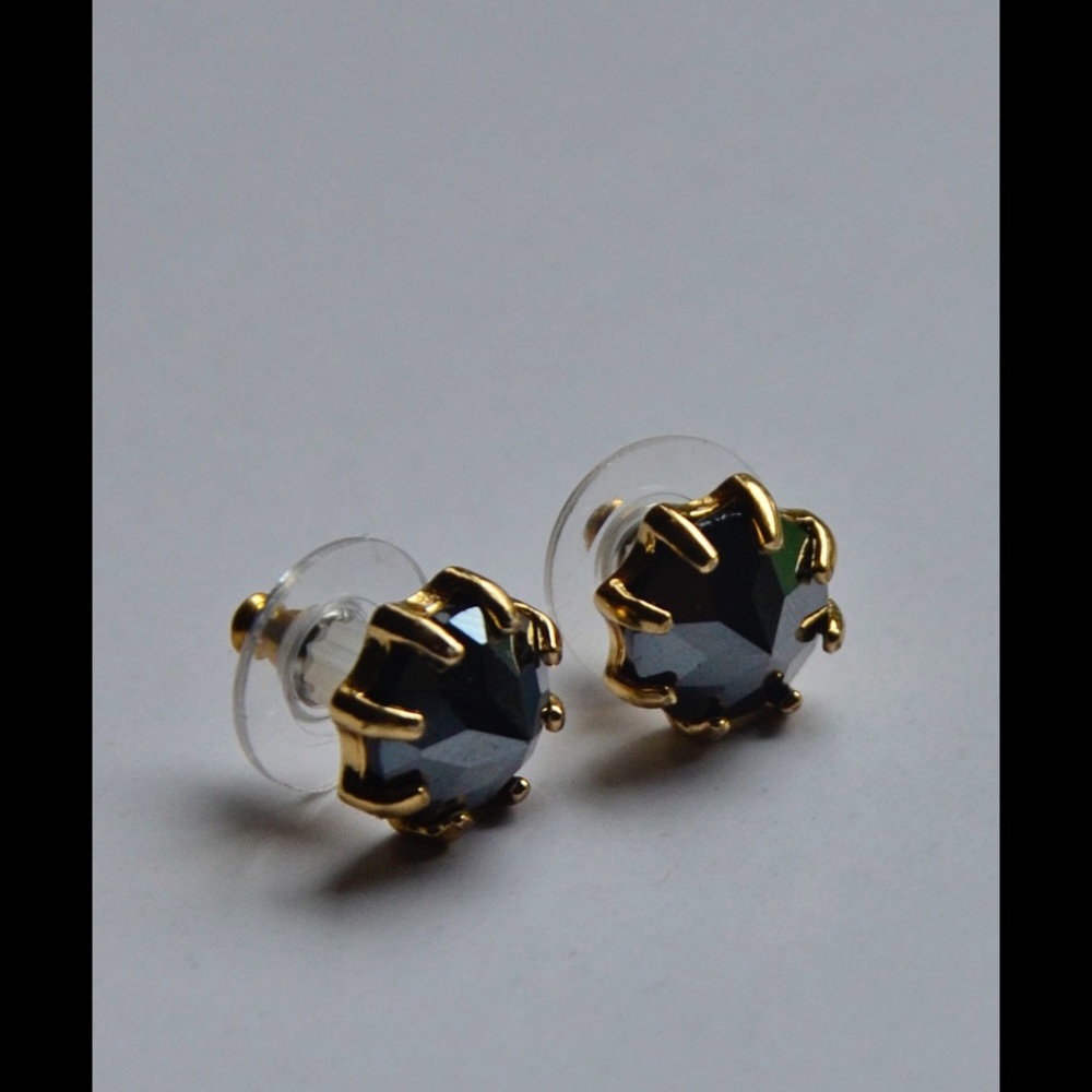New Rebecca Minkoff Hematite Button Earrings stud - Picture 3 of 4