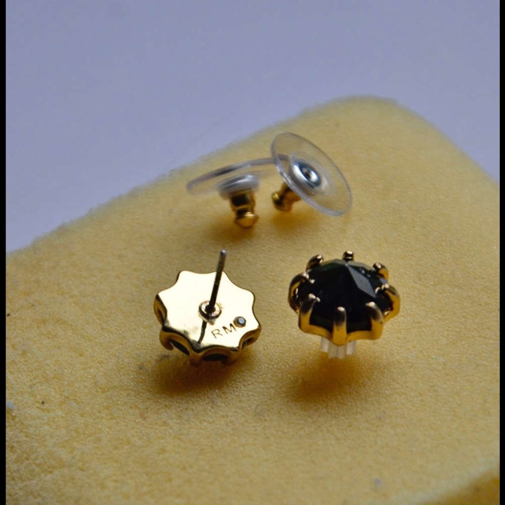 New Rebecca Minkoff Hematite Button Earrings stud - Picture 4 of 4