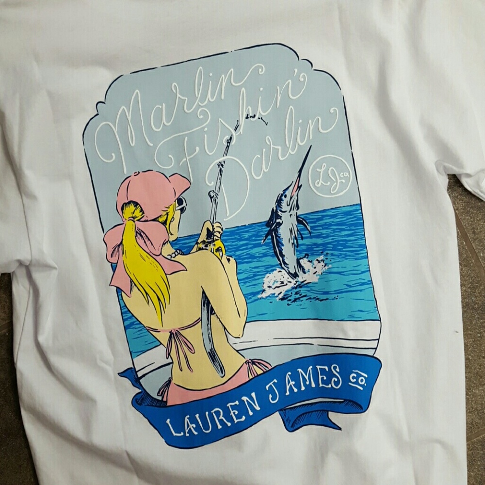 Marlin Fishin Darlin on White shirt