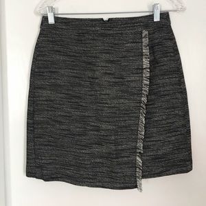 Grey skirt with fringe detail