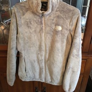 Grey furry north face