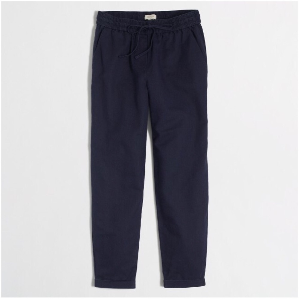 J. Crew navy blue linen blend drawstring pants