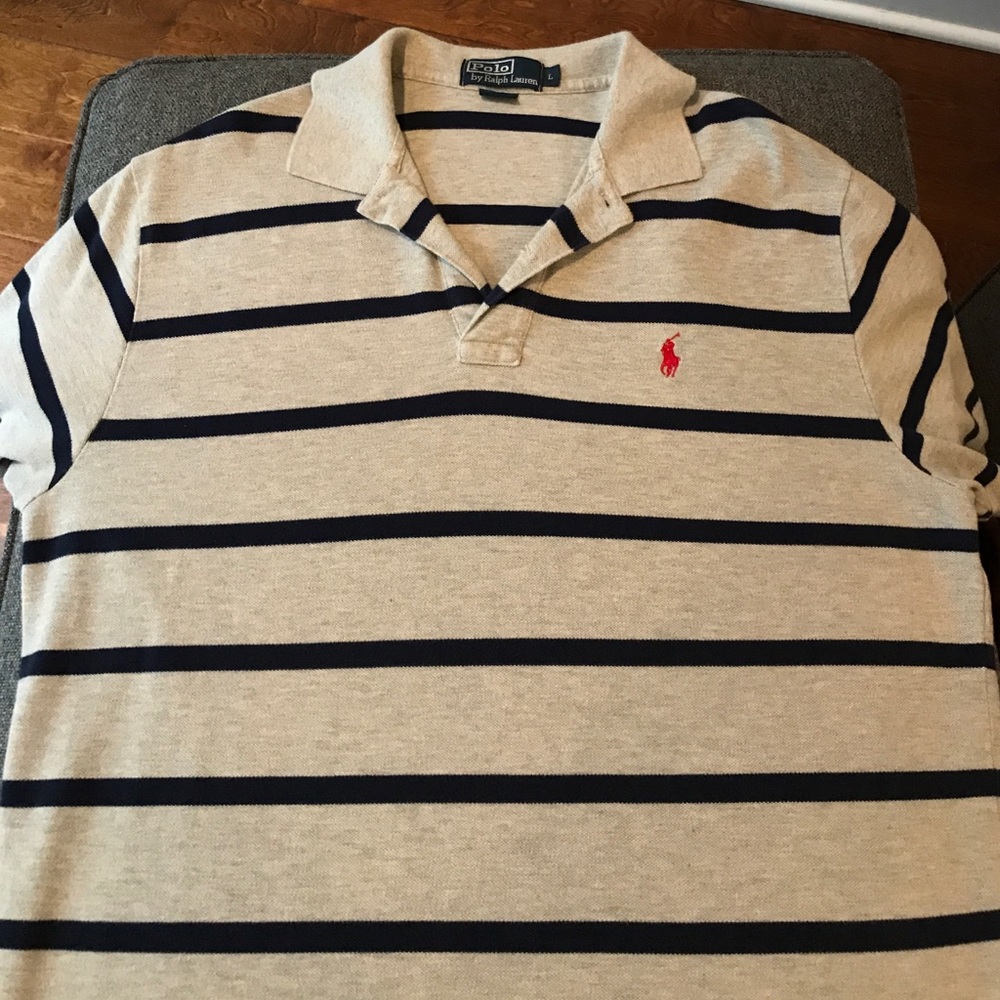 Men's striped polo