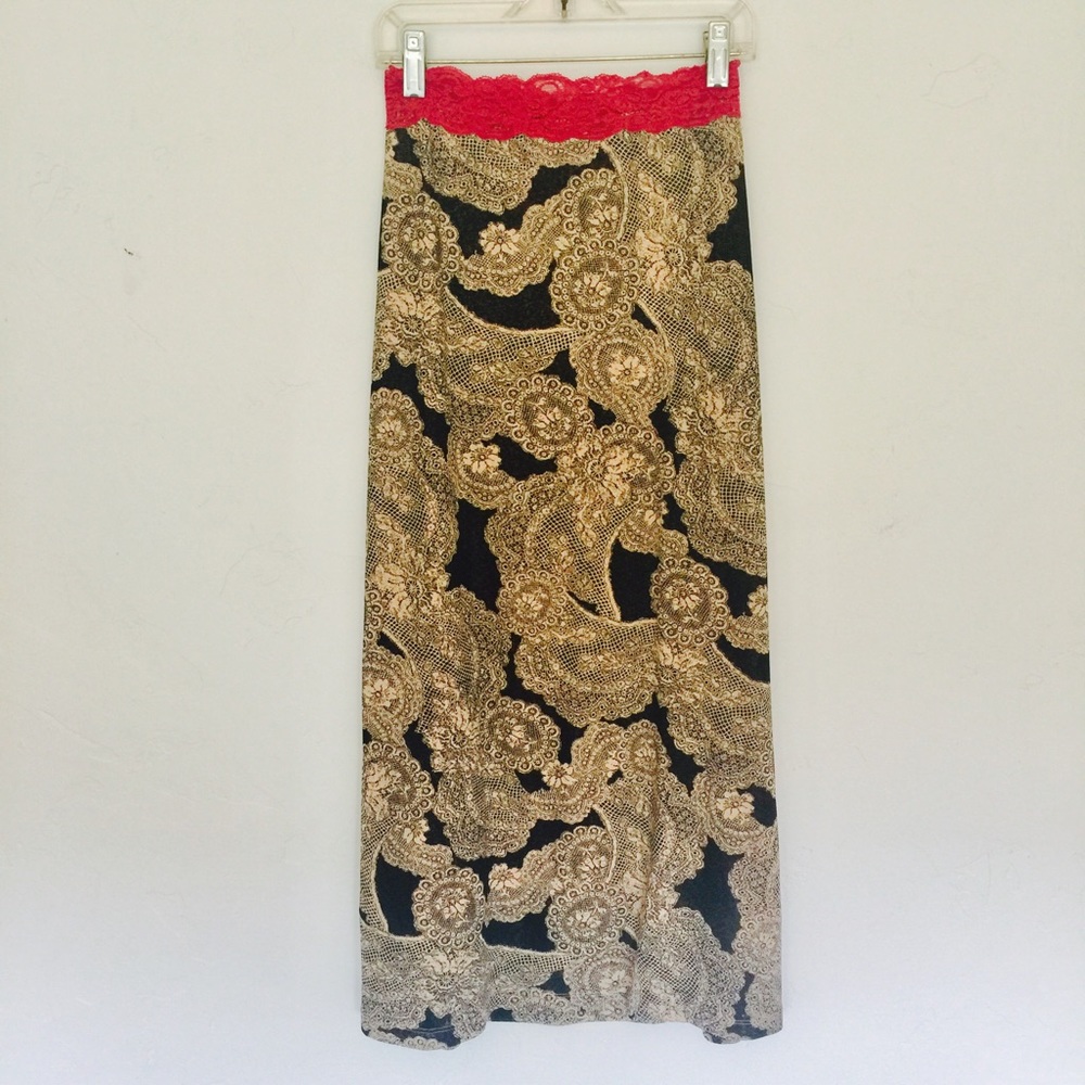  Anthropologie Long Slip Skirt
