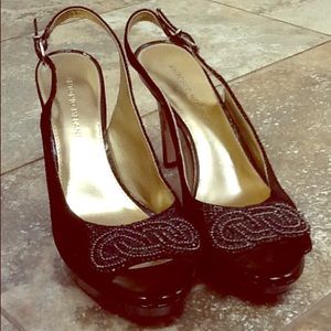 Black Beaded Stiletto Pumps Antonio Melani 9.5