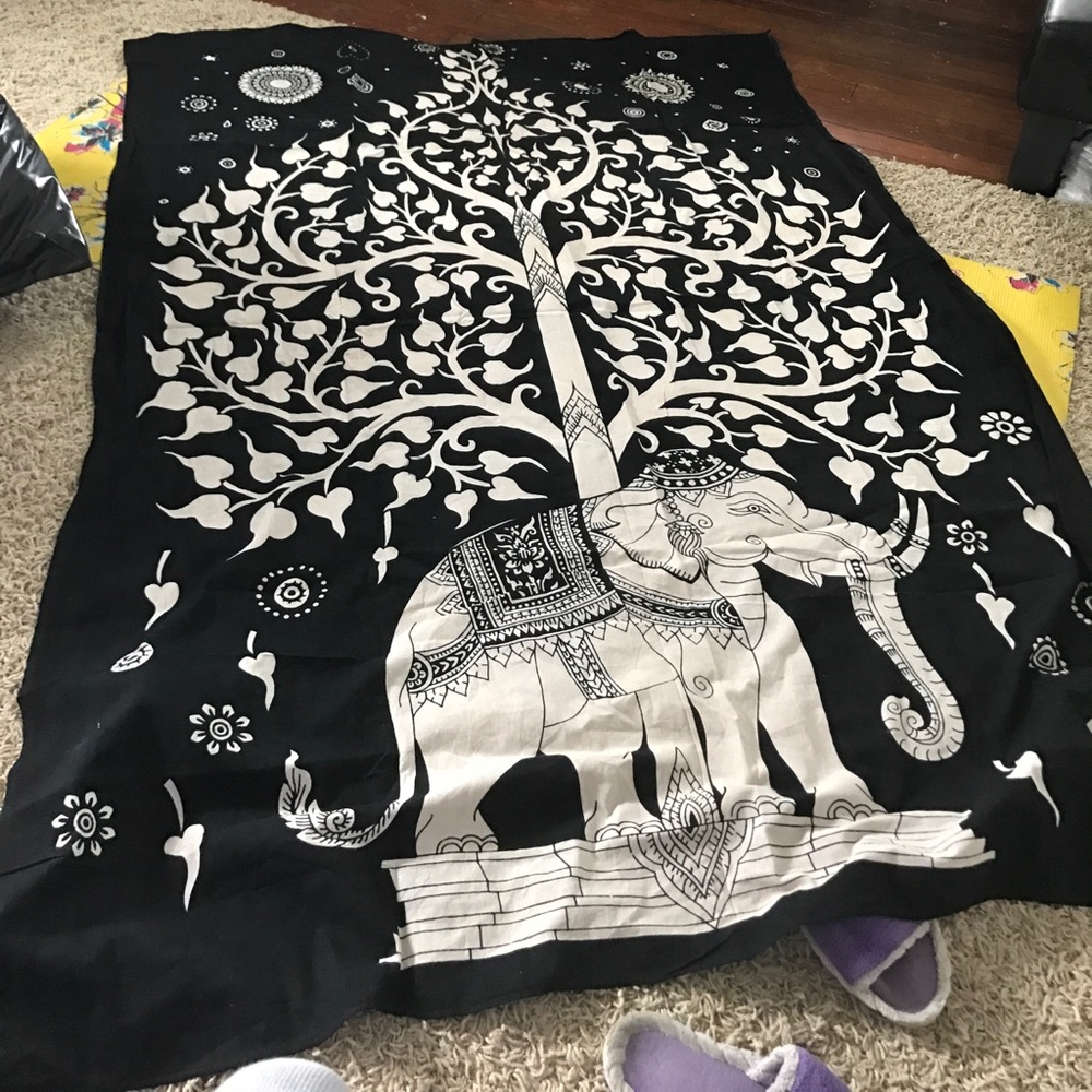 Beautiful tree of life, elephant tapestry