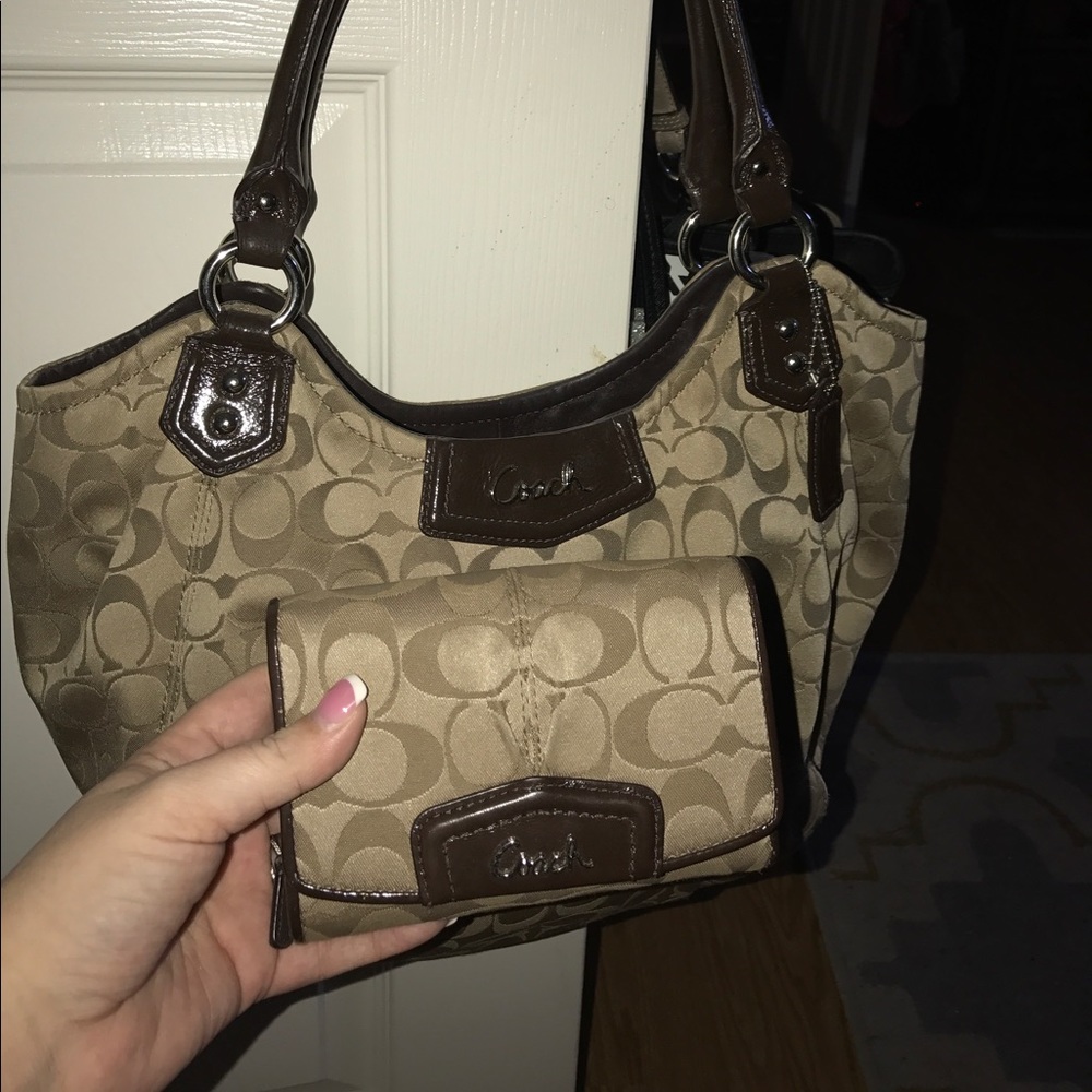 Coach bag and wallet set