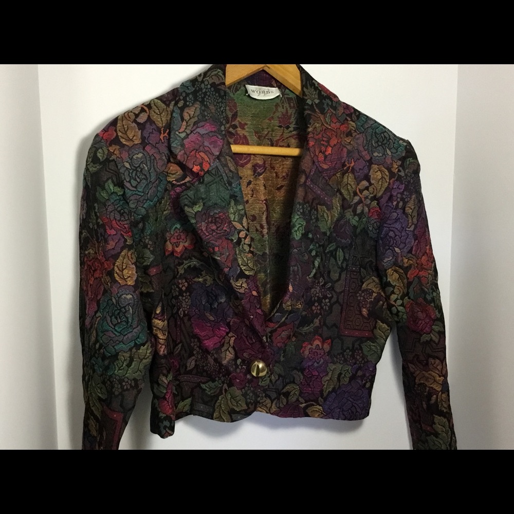 Short Jacket Blazer Small Ladies Floral Lightweigh