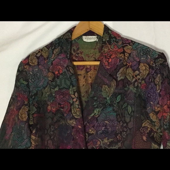 Short Jacket Blazer Small Ladies Floral Lightweigh - Picture 2 of 7